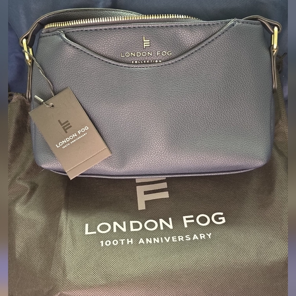 NWT.  London Fog Navy 100th Anniversary Bella Crossbody w/ dust bag